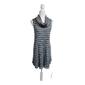 Altar'd State Women's Cowl Neck Sweater Dress Sleeveless Multicolor Size S